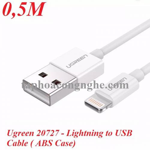 Ugreen 20727 0.5M màu Trắng ABS Cáp Lightning sạc + truyền dữ liệu cho iPhone US155 30020727